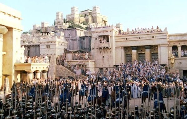 The City of Troy in Warner Bros. Pictures' epic action adventure "Troy," starring Brad Pitt, Eric Bana and Orlando Bloom.
PHOTOGRAPHS TO BE USED SOLELY FOR ADVERTISING, PROMOTION, PUBLICITY OR REVIEWS OF THIS SPECIFIC MOTION PICTURE AND TO REMAIN THE PROPERTY OF THE STUDIO. NOT FOR SALE OR REDISTRIBUTION.
